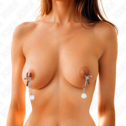 Kink Nipple Grip KINK - ezüst színű üveggyöngy mellbimbócsipesz 6 cm