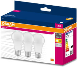OSRAM 3PAK LED izzó E27 A60 10W = 75W 1055lm 3000K meleg 200° OSRAM ÉRTÉK (4058075630338)