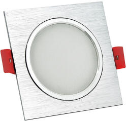 Polux Négyzet alakú süllyesztett lámpatest VENUS LED ezüst 7W 570lm meleg 3000K GOLDLUX (Polux) (SANOPR0010)