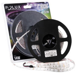 Polux LED szalag 14W RGB 150LED SMD IP65 5m + vezérlő + tápegység (SANTAS1040)