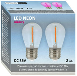 Polux E27 FILAMENT LED izzó 0, 3W Rózsaszín PARTY GOLDLUX girland (Polux) 2 DB-OS SZETT (SANOGR1190)