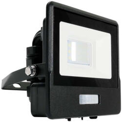 V-TAC LED reflektor 10W 735lm 4000K IP65 Fekete tompa, mozgásérzékelővel és CUT-OFF funkcióval Samsung Chip VT-118S-B V-TAC (VTACLE7064)