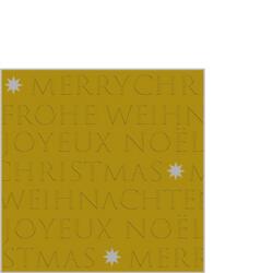 PPD Christmas embossed gold dombornyomott papírszalvéta 25x25cm, 20db-os