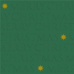 PPD Christmas letters green dombornyomott papírszalvéta 33x33cm, 20db-os - szep-otthon