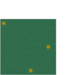 PPD Christmas embossed green dombornyomott papírszalvéta 25x25cm, 20db-os