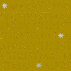 PPD Christmas letters gold dombornyomott papírszalvéta 33x33cm, 20db-os - szep-otthon