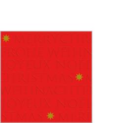 PPD Christmas embossed red dombornyomott papírszalvéta 25x25cm, 20db-o