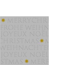 PPD Christmas embossed silver dombornyomott papírszalvéta 25x25cm, 20db-os - szep-otthon