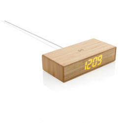 XD Collection Bambusz ébresztőóra 5W-os vezeték nélküli töltővel (P308.239)