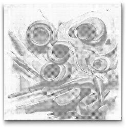  PontPöttyöző - Absztrakt akvarell 3 Méret: 50x50cm, Keretezés: Kerek keret, Szín: Kék