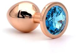 Passion Labs Anal Plug Charm Medium, Rose Gold, Light Blue Crystal