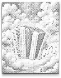  PontPöttyöző - Harmonika a felhőben Méret: 30x40cm, Keretezés: Keret nélkül (csak a vászon), Szín: Fekete