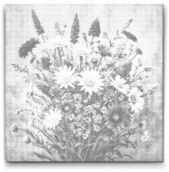 PontPöttyöző - Egy csokor réti virág Méret: 50x50cm, Keretezés: Műanyagtáblával, Szín: Fekete