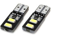 LED izzó pár CANBUS 4SMD 5730 T10 (W5W) Fehér (01630)