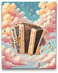  Festés számok szerint - Harmonika a felhőben Méret: 40x50cm, Keretezés: Műanyagtáblával
