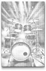  PontPöttyöző - Dobok a reflektorfényben Méret: 40x60cm, Keretezés: Műanyagtáblával, Szín: Kék