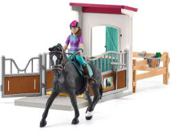 Schleich 42709 Lisa și Storm, calul hanoverian cu grajd (42709) Figurina
