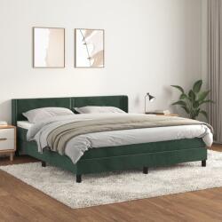 vidaXL sötétzöld bársony rugós ágy matraccal 180x200 cm (3130916)