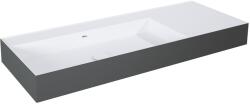 Elita Level mosdótál 120.5x45.5 cm négyszögletes klasszikus fehér-antracit matt RE041461236180 (RE041461236180)