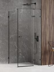 NEW TRENDY Avexa Black zuhanykabin 90x80 cm négyszögletes fekete matt/átlátszó üveg EXK-1575 (EXK1575)