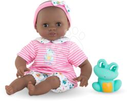 Corolle Játékbaba fürdéshez Baby Bath Alyzée Mon Premiere Poupon Corolle fekete pislogó szemekkel és békával 30 cm 18 hó-tól (CO100660)