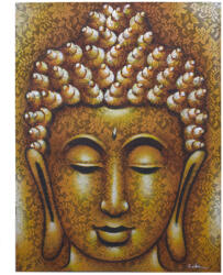 Ancient Wisdom Buddha festmény - arany, brokát hatás - 60x80 cm (BAP-05)