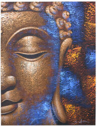 Ancient Wisdom Buddha festmény - réz arc - 60x80 cm (BAP-10)