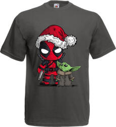 Deadpool és Baby Yoda - Karácsonyi Férfi Póló (833845)