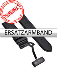 Perigaum Replacement Strap Leather P-1001 Black without Clasp 24 mm,