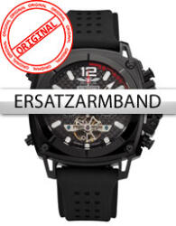 Perigaum Replacement Strap silicon P-1001 Black without Clasp 24 mm,
