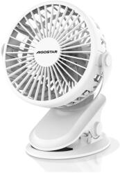 Aigostar B. V. Aigostar - Újratölthető asztali ventilátor klipszel 4W/5V 1500mAh fehér B30101LTE (AI1058)