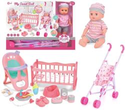 Sonne Păpușă care face pipi Sonne - Cu căruț și accesorii, 30 cm (PAT29639)