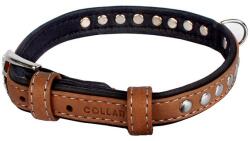 COLLAR Zgardă din piele cu elemente metalice - 27 - 36cm, 15mm - maro