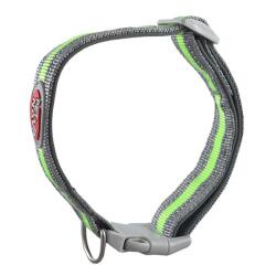 PET NOVA Zgardă gri din neopren reflectorizant 28-45 cm / 20 mm, L