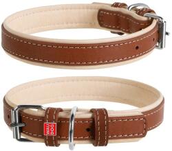 COLLAR Zgardă din piele Soft pentru câini 30-39 cm, 20 mm brun-bej