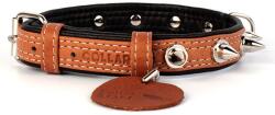 COLLAR Zgardă SOFT de piele cu ţepi- 38 - 49cm, 25mm, negru-maro