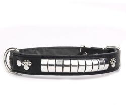 ABC-ZOO Zgardă din piele Exclusive Silver cu decorațiuni, neagră 3 cm x 43 - 51 cm