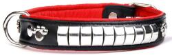  ABC-ZOO Zgardă din piele Silver, roșu cu negru 3 cm x 42 - 51 cm
