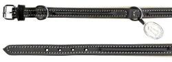 TRIXIE Lesă Regele Câinilor, neagră-bej, piele, M-L/39-46cm