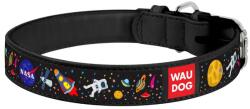 COLLAR Zgardă din piele WAUDOG NASA neagră 12 mm / 21-29 cm