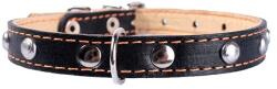 COLLAR Zgardă de piele cu ornament de metal 27 - 35cm, 14mm - negru