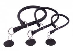COLLAR Zgardă strângere rotundă din piele - 40cm, 8mm - negru