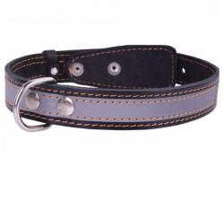COLLAR Zgardă din piele, reflectorizantă 32 - 40cm, 20mm - negru