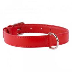 COLLAR Zgardă din piele netedă de culoare roșie 30 - 39cm, 20mm