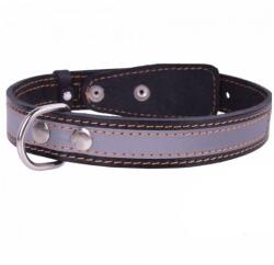 COLLAR Zgardă reflectorizantă din piele - 48 - 63cm, 35mm - negru