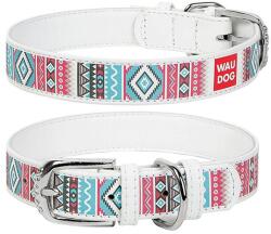 COLLAR Zgardă din piele WAUDOG Ethno-albă 1, 2 cm x 19 - 25 cm