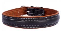 COLLAR Zgardă din piele Soft pentru câini - 38 - 49cm, 25mm, negru -maro