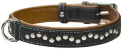 COLLAR Zgardă din piele cu aplicații din metal - 38 - 49cm, 25mm - neagră
