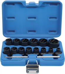 BGS technic 9-5269 1/2"-os kerékőr és sérült csavar leszedő dugófej készlet, 8-27 mm, 14+2 részes (9-5269)