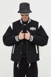 Tommy Jeans bomber dzseki gyapjú keverékből fekete, átmeneti - fekete L
